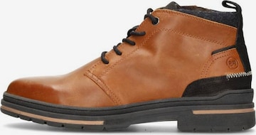 Bottines à lacets 'Brut' Poelman en marron : devant