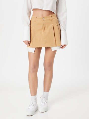 NEON & NYLON Skirt 'MINIMO' in Beige: front