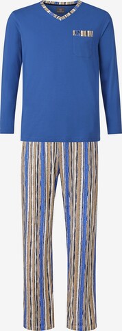 Jan Vanderstorm Long Pajamas ' Antos ' in Blue: front