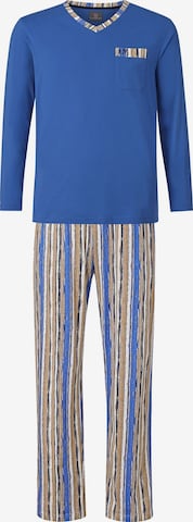 Jan Vanderstorm Long Pajamas ' Antos ' in Blue: front