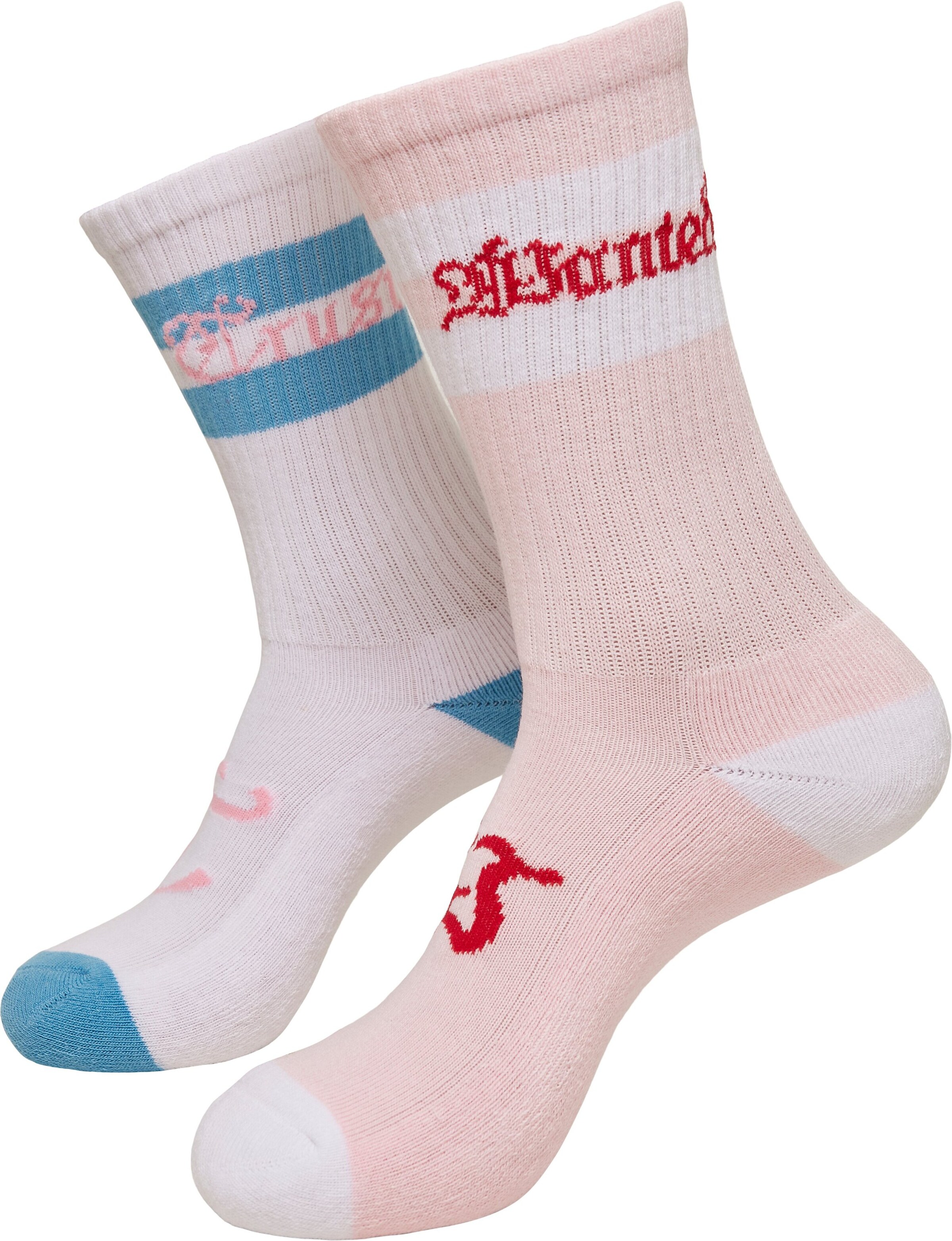 Chaussettes 'Trust Wanted' Mister Tee en rose