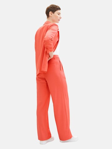 TOM TAILOR DENIM Wide leg Bandplooibroek in Rood