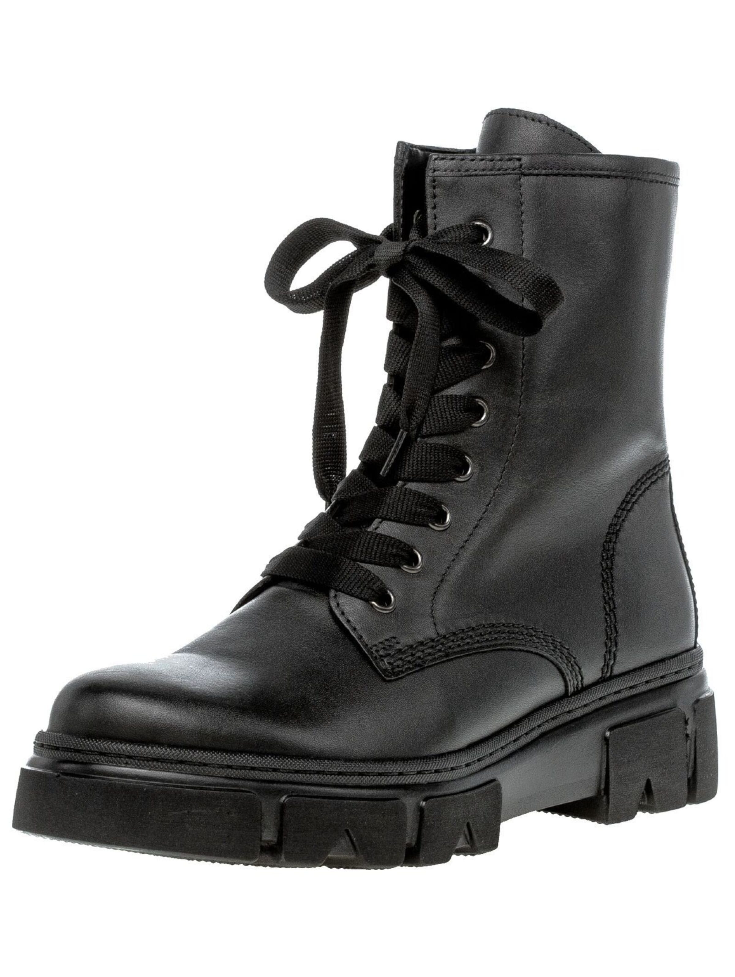 GABOR Lace-Up Ankle Boots in Black: front