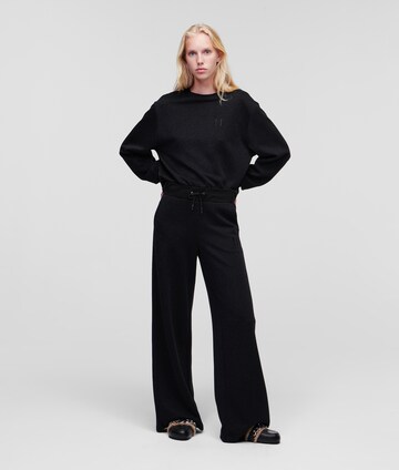 Karl Lagerfeld Wide Leg Hose in Schwarz