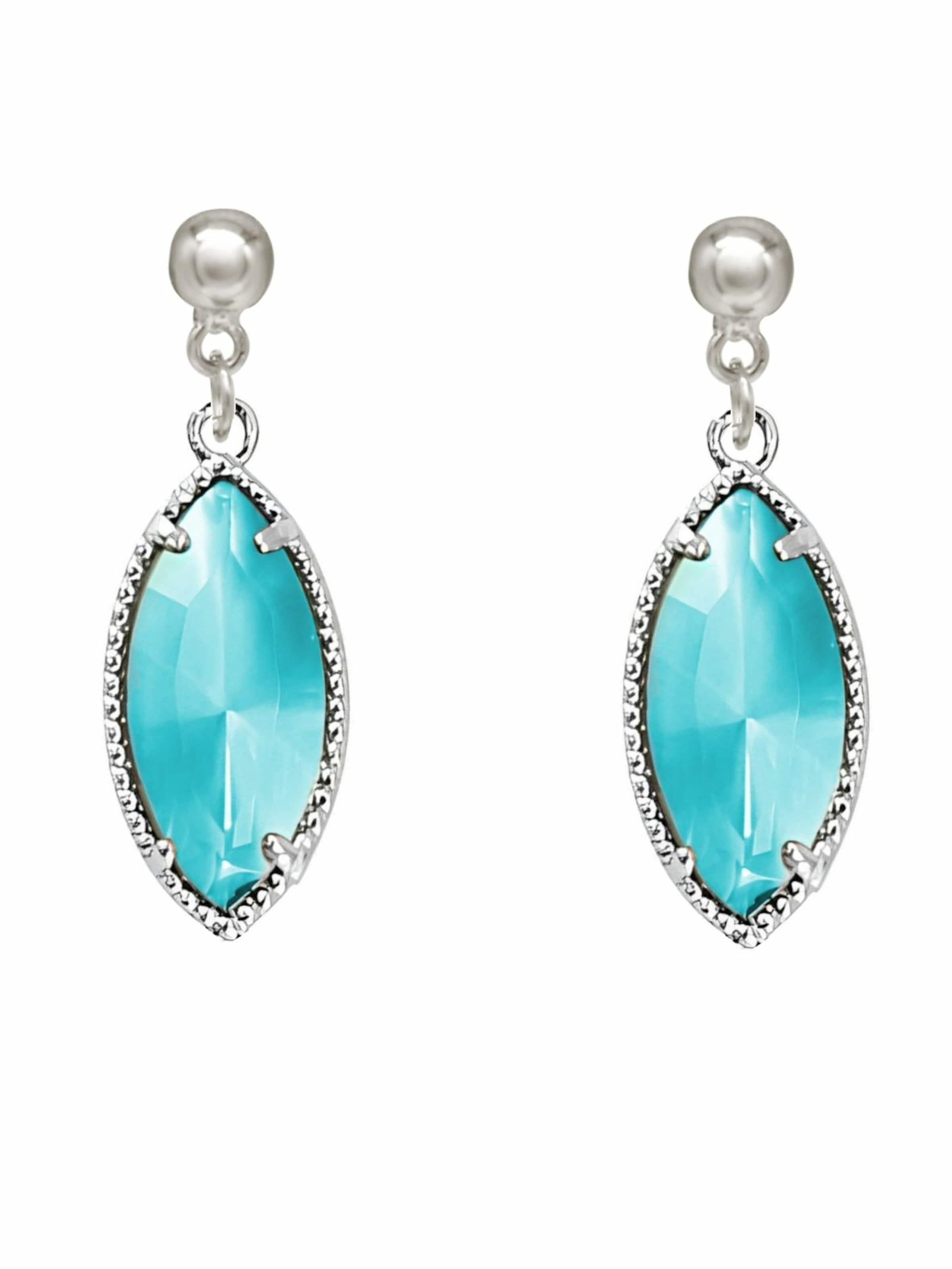 Gemshine Ohrhänger 'BLUE DROPS' in Silber: Vorderseite