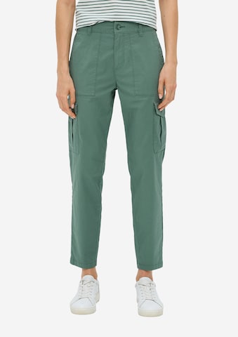 Regular Pantalon cargo s.Oliver en vert : devant