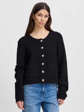 ICHI Knit cardigan 'IH BECCAS' in Black: front