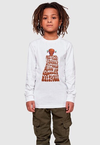 ABSOLUTE CULT Shirt 'Willy Wonka - Chocolate Waterfall' in Weiß: predná strana