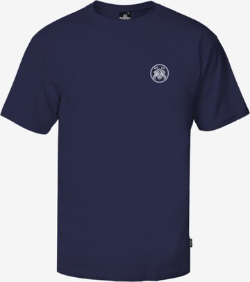 Oldskull Shirt 'Samurai' in Blue: front