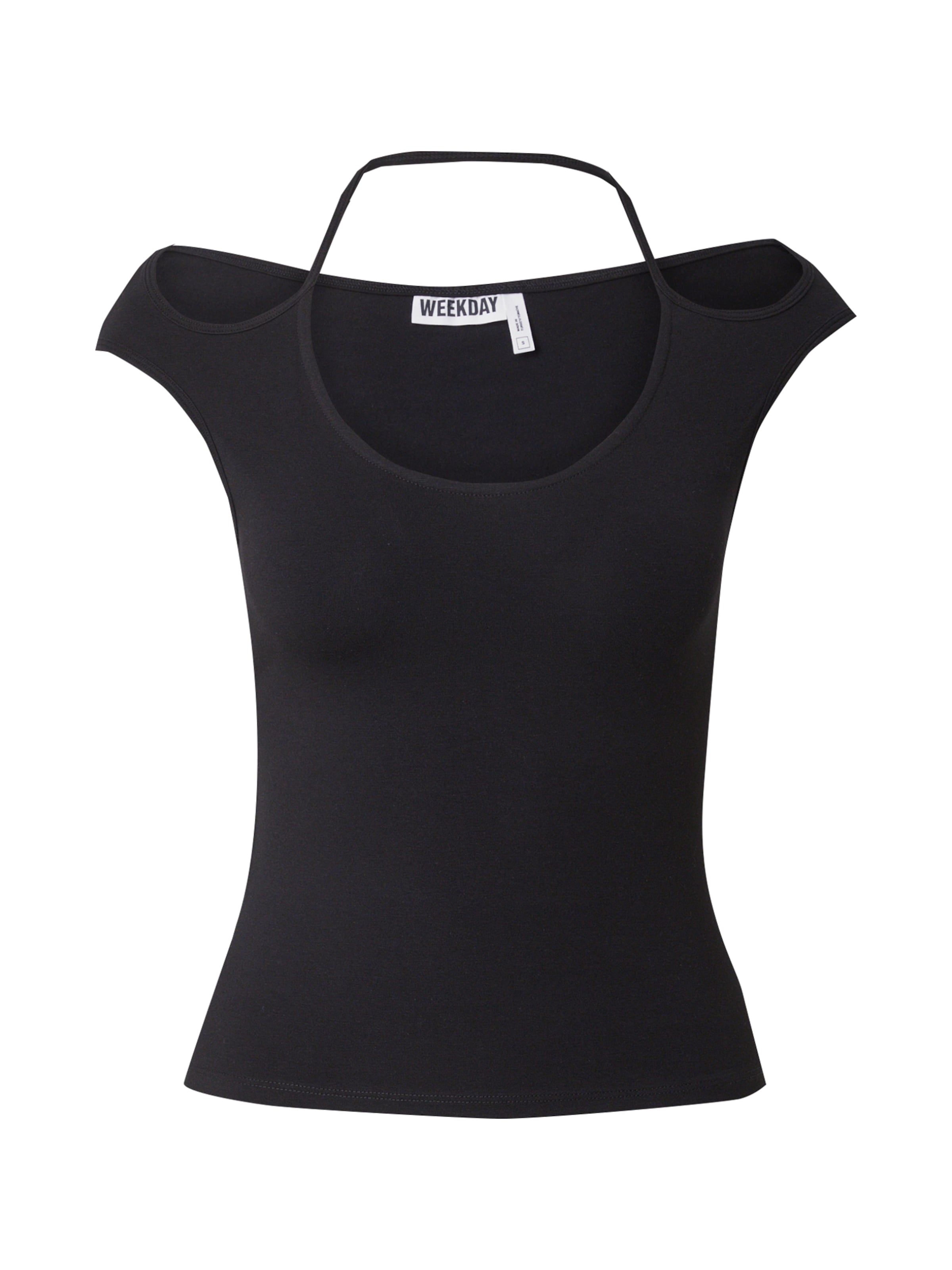 WEEKDAY Футболка 'Sally' в Черный: спереди