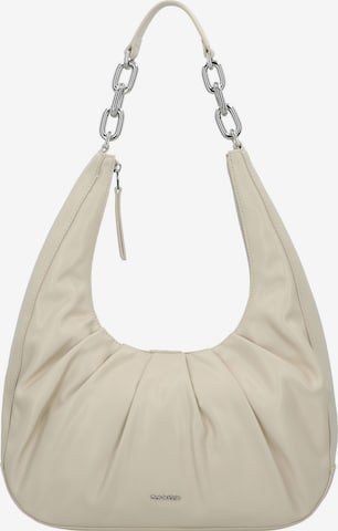 Calvin Klein - Mala de ombro 'Soft' em bege: frente