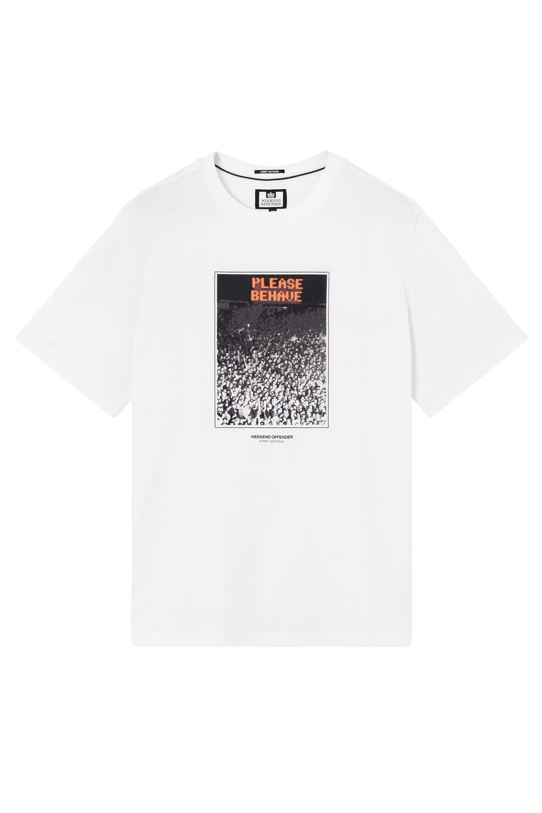 Weekend Offender Shirt ' Behave' in White: front