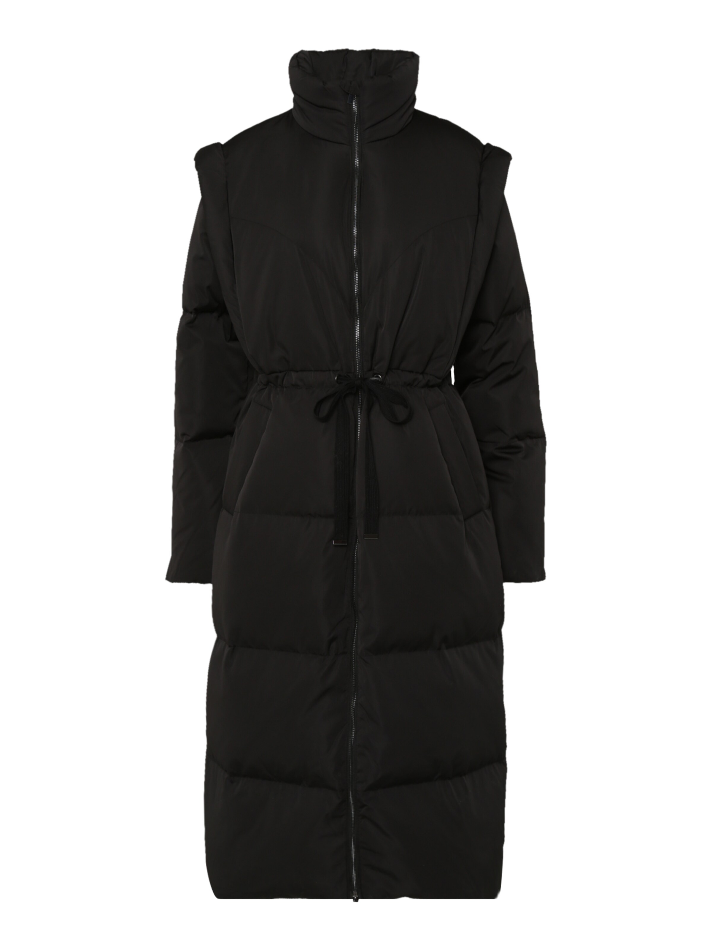 YAS Tall Wintermantel 'YASRACCA' in Zwart: voorkant