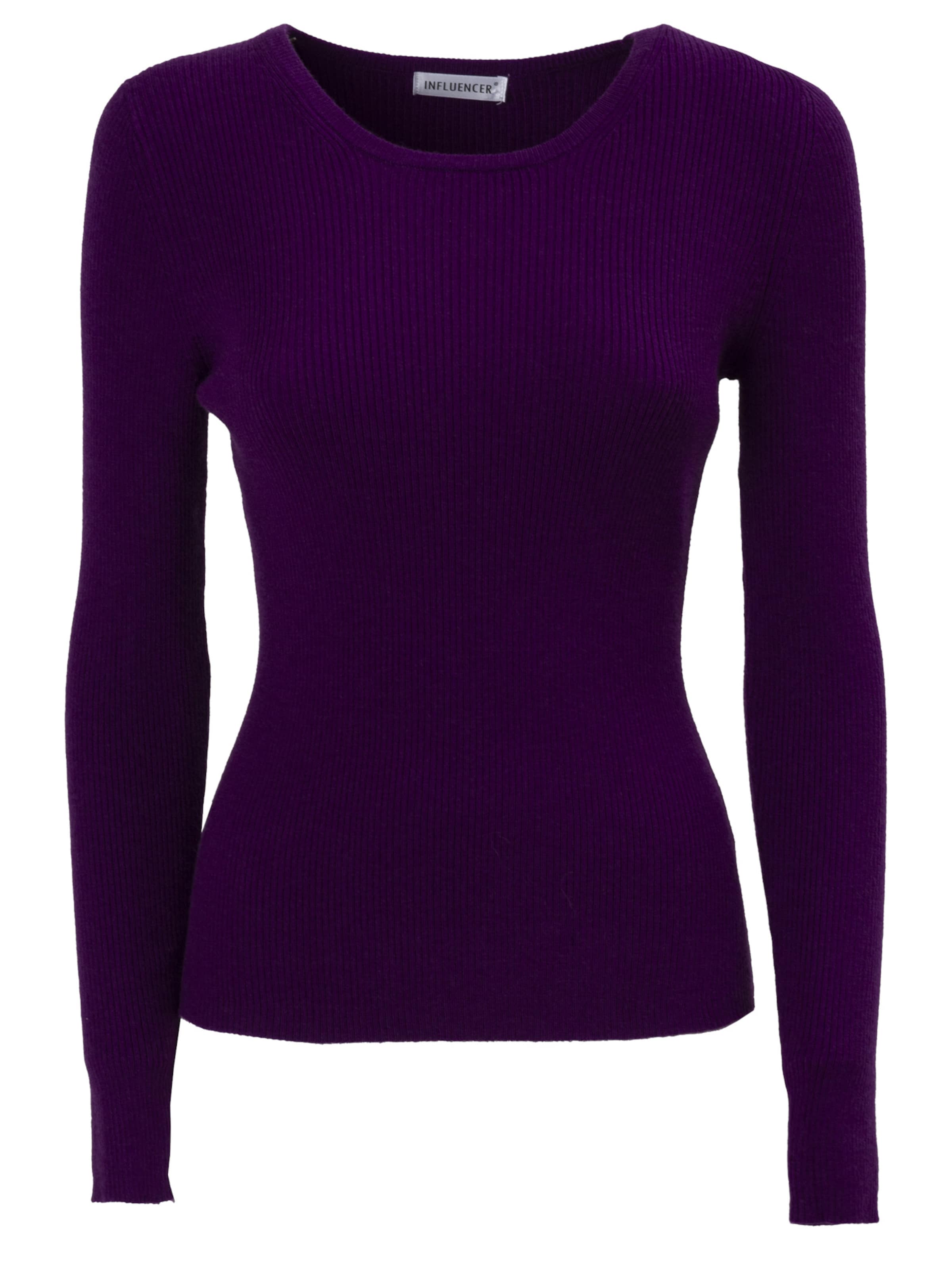 Influencer Pullover in Lila: Vorderseite