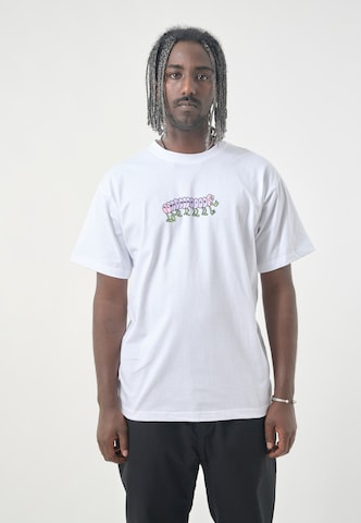 Cleptomanicx T-Shirts 'Classic Tee Worm' in Weiß: Vorderseite
