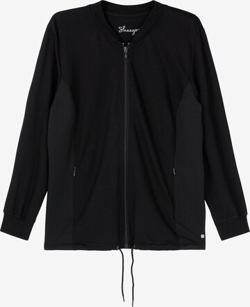 SHEEGO Zip-Up Hoodie in Black: front