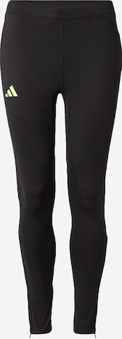 ADIDAS PERFORMANCE - Skinny Calças de desporto 'Adizero' em preto: frente