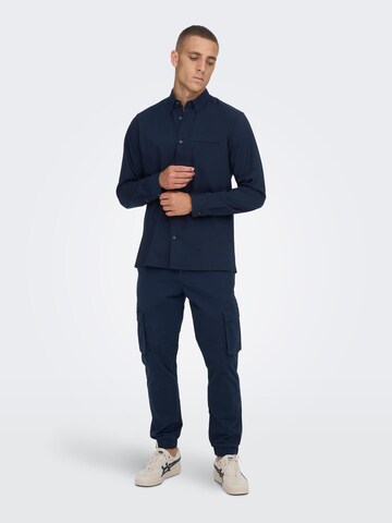 Only & Sons Regular Fit Hemd 'Yuki' in Blau