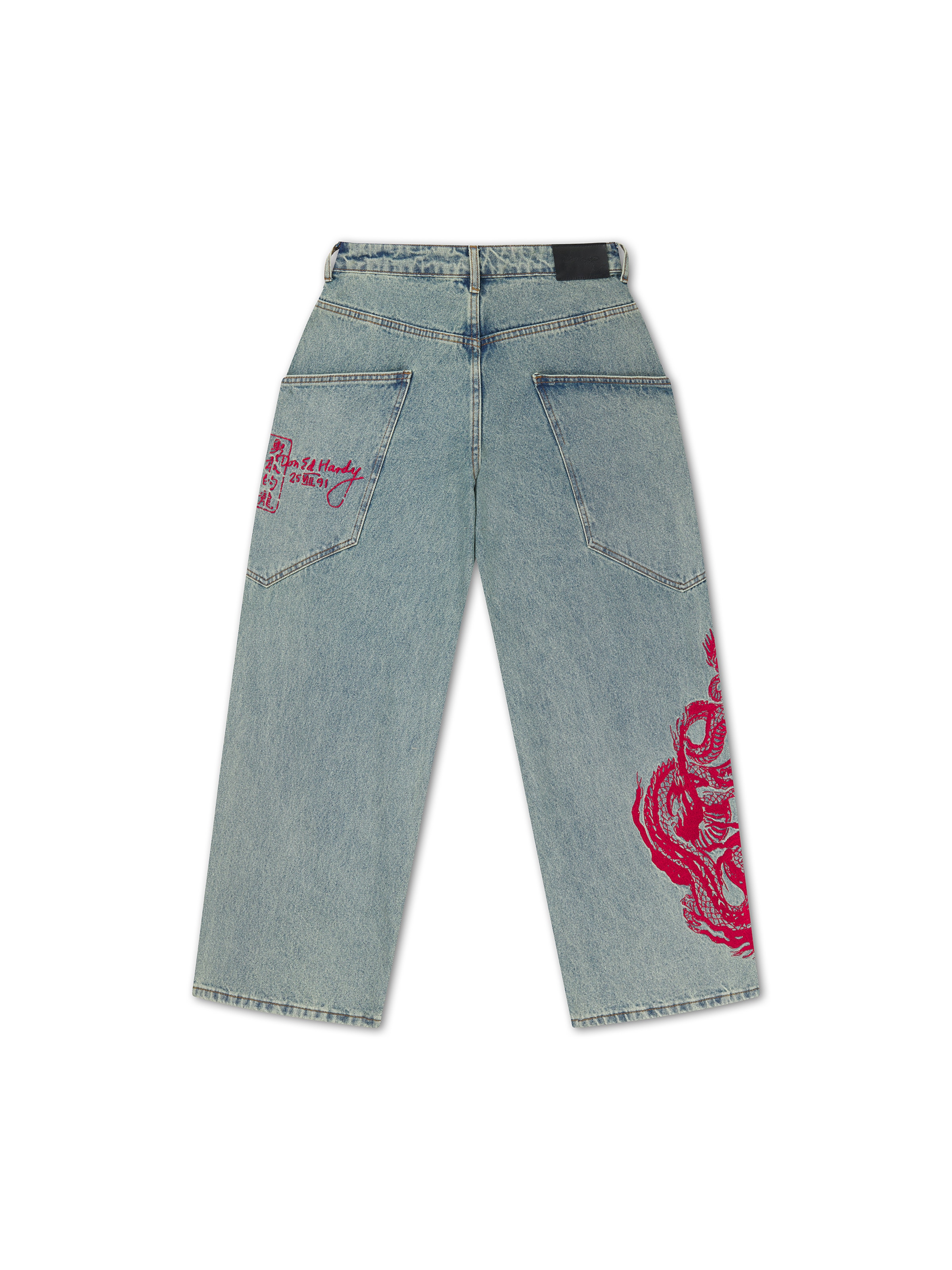 Ed Hardy Loosefit Jeans 'Dragon' i blå
