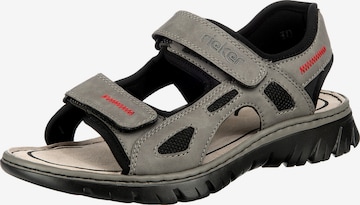 Rieker Hiking Sandals in Grey: front