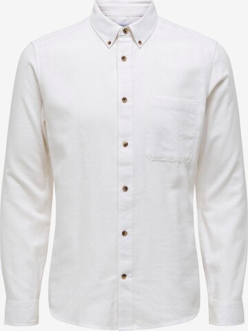 Only & Sons Button Up Shirt 'ONSGUDMUND' in White: front