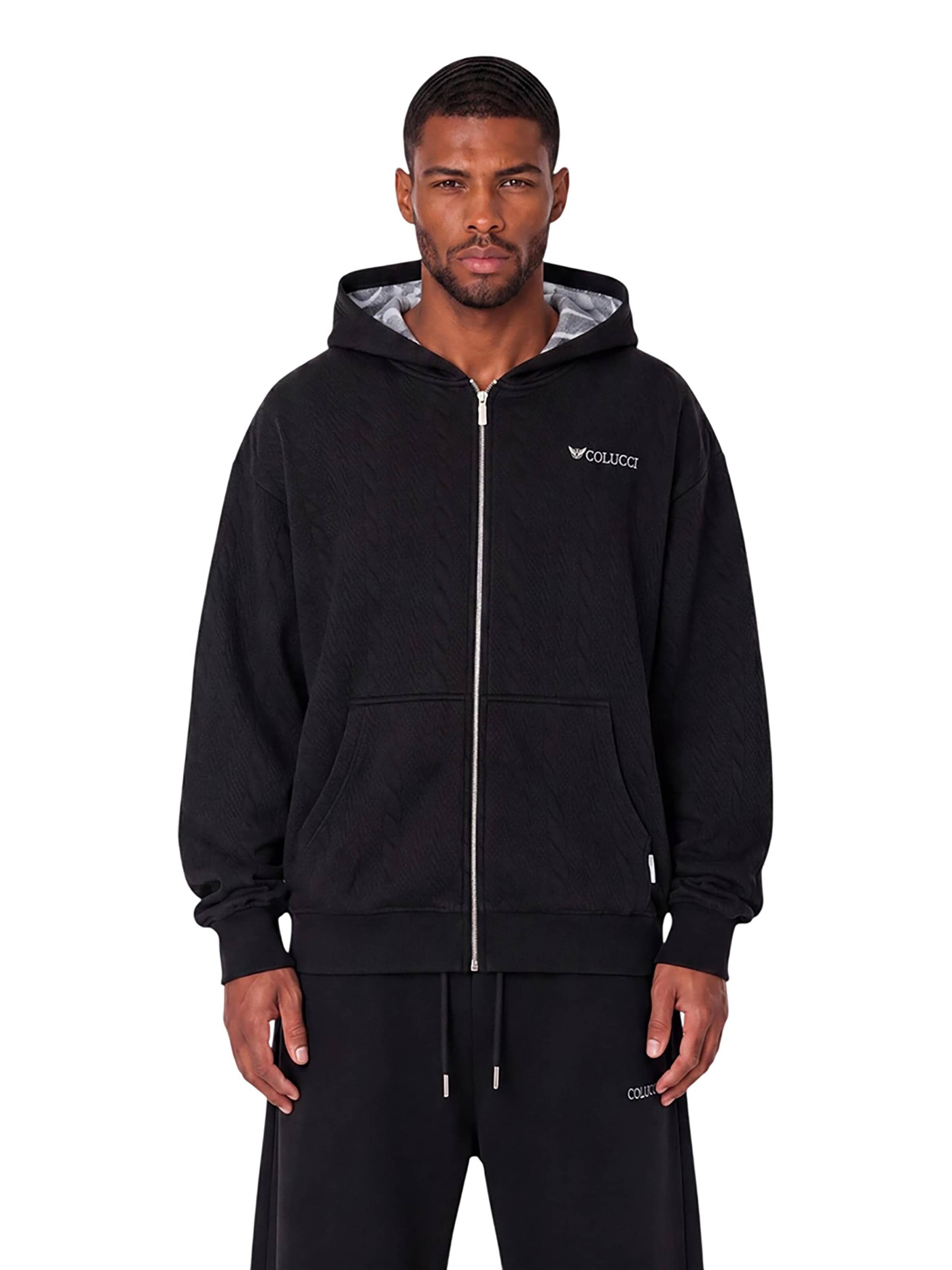 Colucci Bluza rozpinana 'Structured College' w kolorze czarny