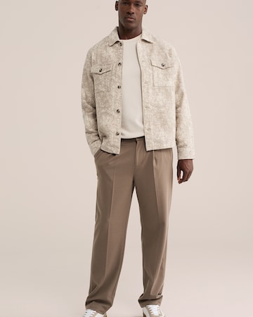 WE Fashion - Ajuste confortable Camisa en beige