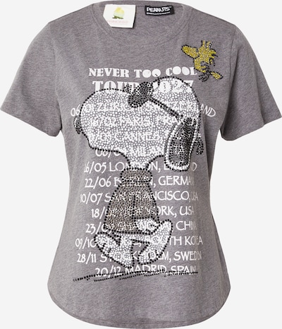 PRINCESS GOES HOLLYWOOD T-Shirt 'Peanuts Tour 27' in XS in graumeliert / schwarz / weiß, Produktansicht