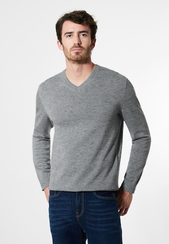 Street One MEN Pullover mit V-Ausschnitt in Grau: predná strana