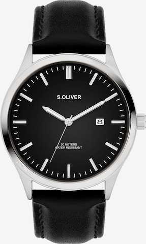 s.Oliver Analoguhr in Schwarz: Vorderseite