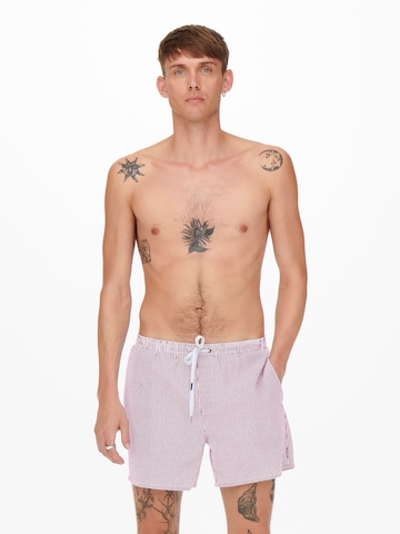 Only & Sons Board Shorts in Pink: front