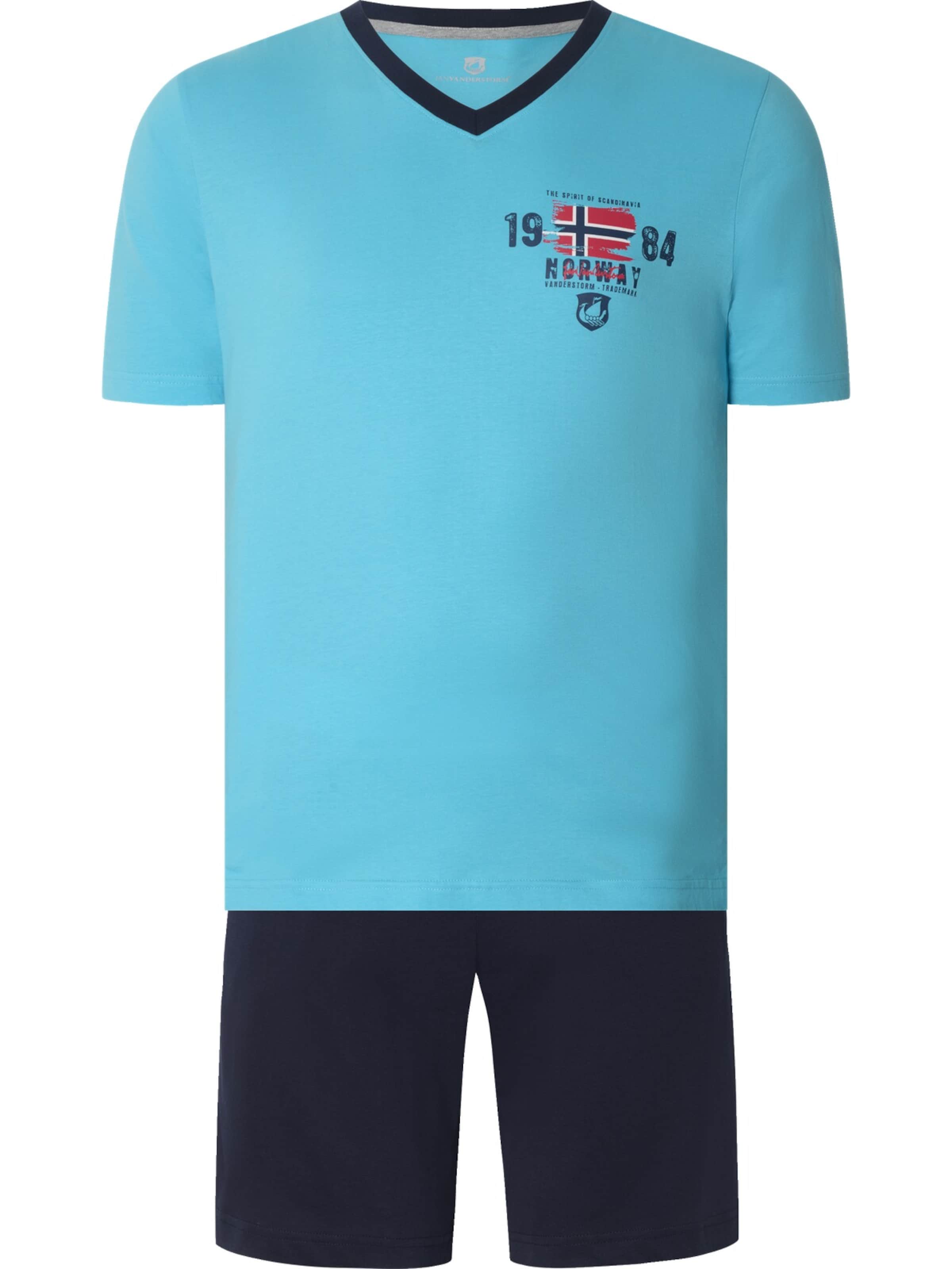 Jan Vanderstorm Pyjama 'Edin' in Blau: Vorderseite