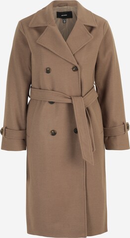 Vero Moda Petite Between-Seasons Coat 'FORTUNEVEGA' in Brown: front