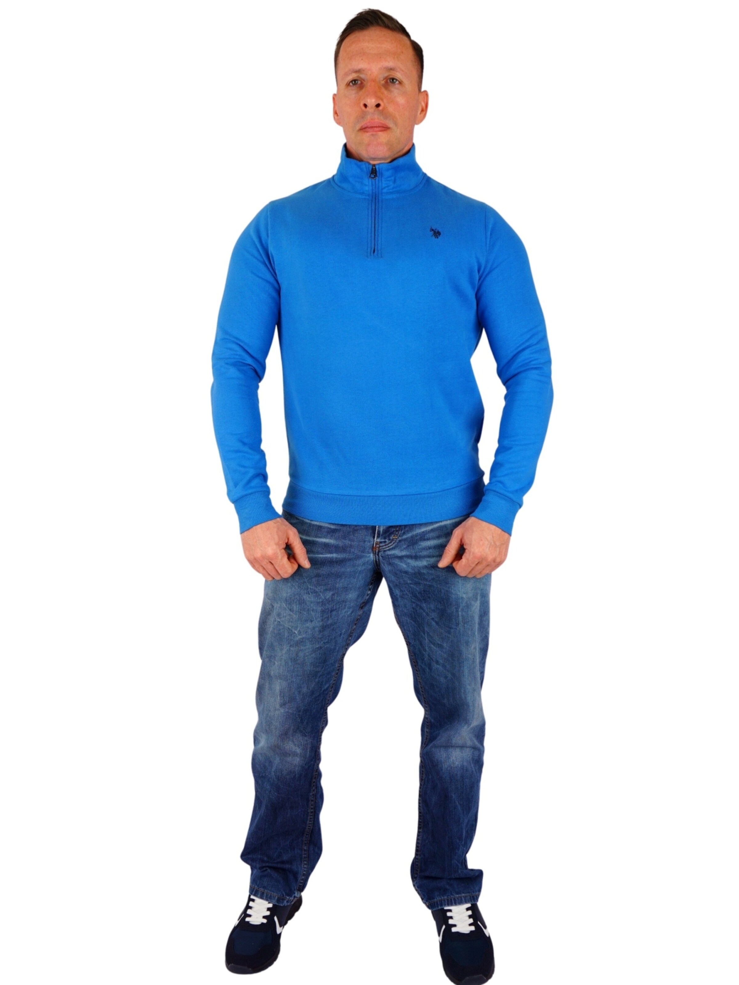 Felpa di U.S. POLO ASSN. in blu: frontale