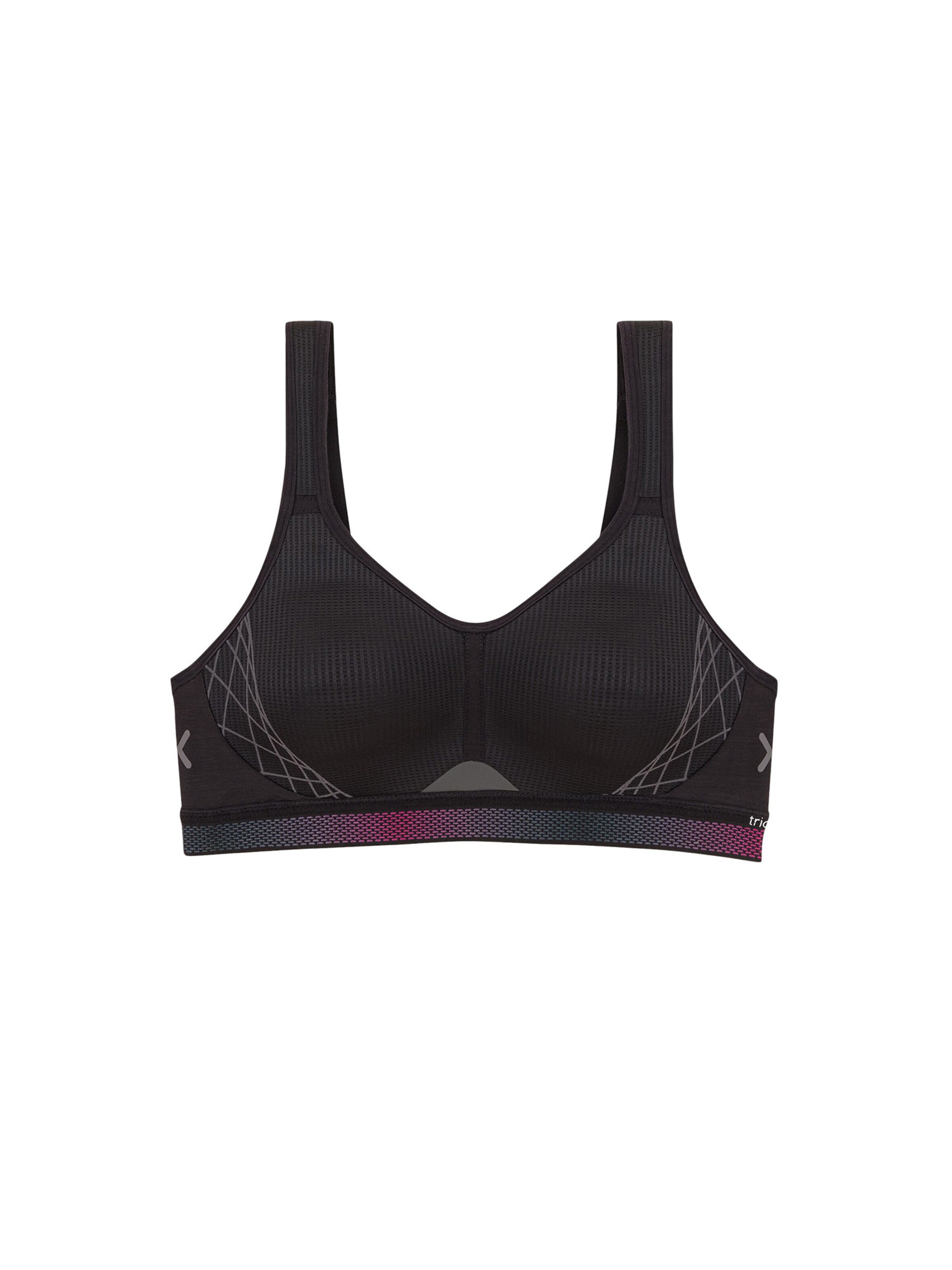TRIUMPH Bustier Sport bh ' Triaction Cardio Flow ' in Zwart: voorkant
