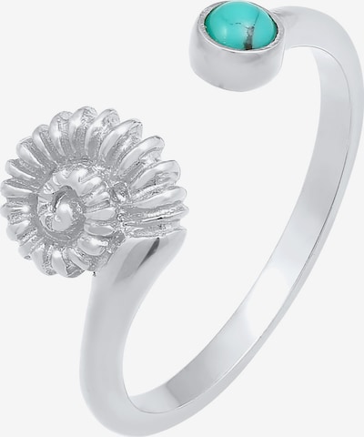 ELLI Ring Muschel in türkis / silber, Produktansicht