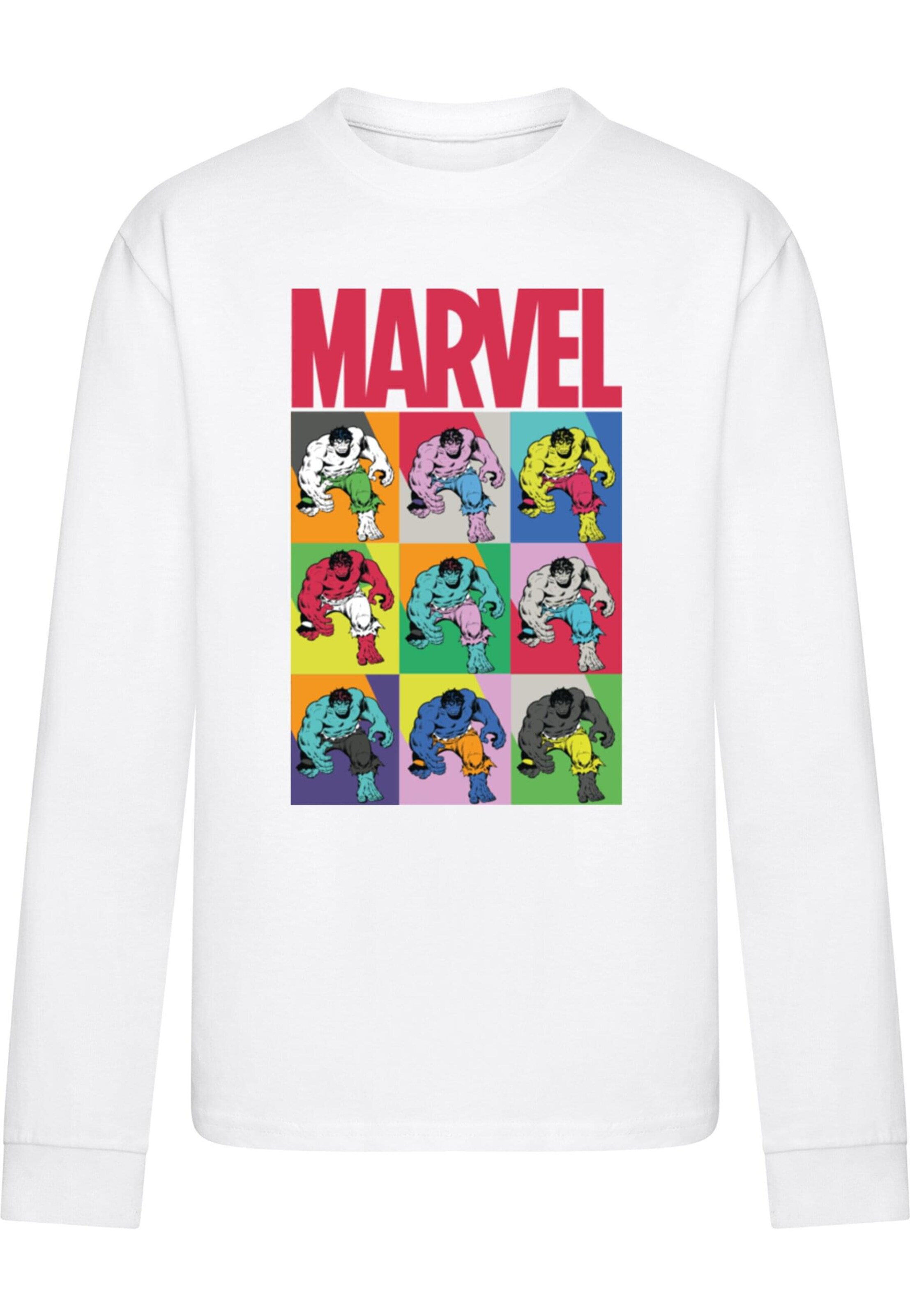 ABSOLUTE CULT Shirt 'Marvel - Hulk Pop Art' in White: front