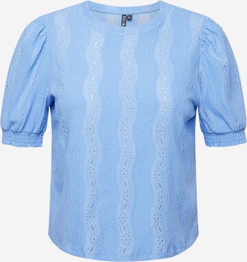 PIECES Curve Blouse 'LAYLA' in Blauw: voorkant