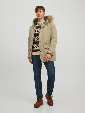 JACK & JONES Winter parka 'Winner' in Brown