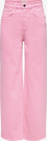 ONLY Wide leg Jeans in Roze: voorkant