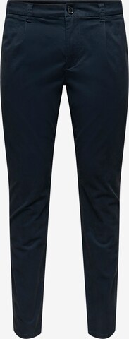 Coupe slim Pantalon à pince 'Cam' Only & Sons en bleu : devant