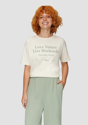 T-shirt QS en beige : devant