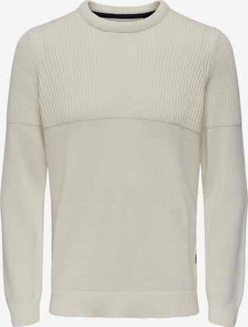 Pull-over Only & Sons en blanc : devant