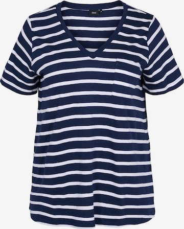 Zizzi Shirt 'TILLY' in Blauw: voorkant