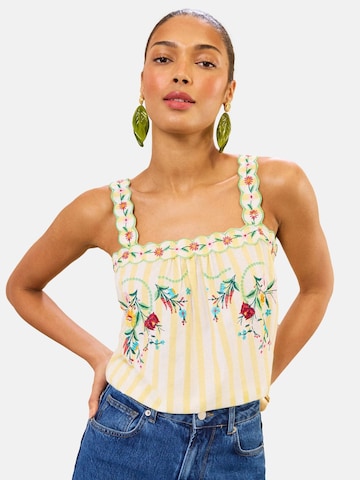love & roses Top in Yellow: front
