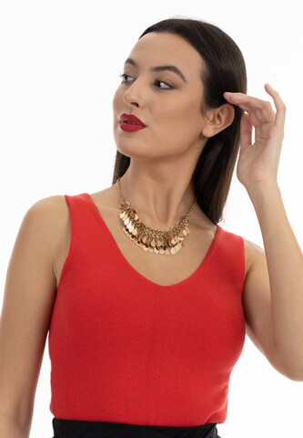 faina Knitted Top in Red