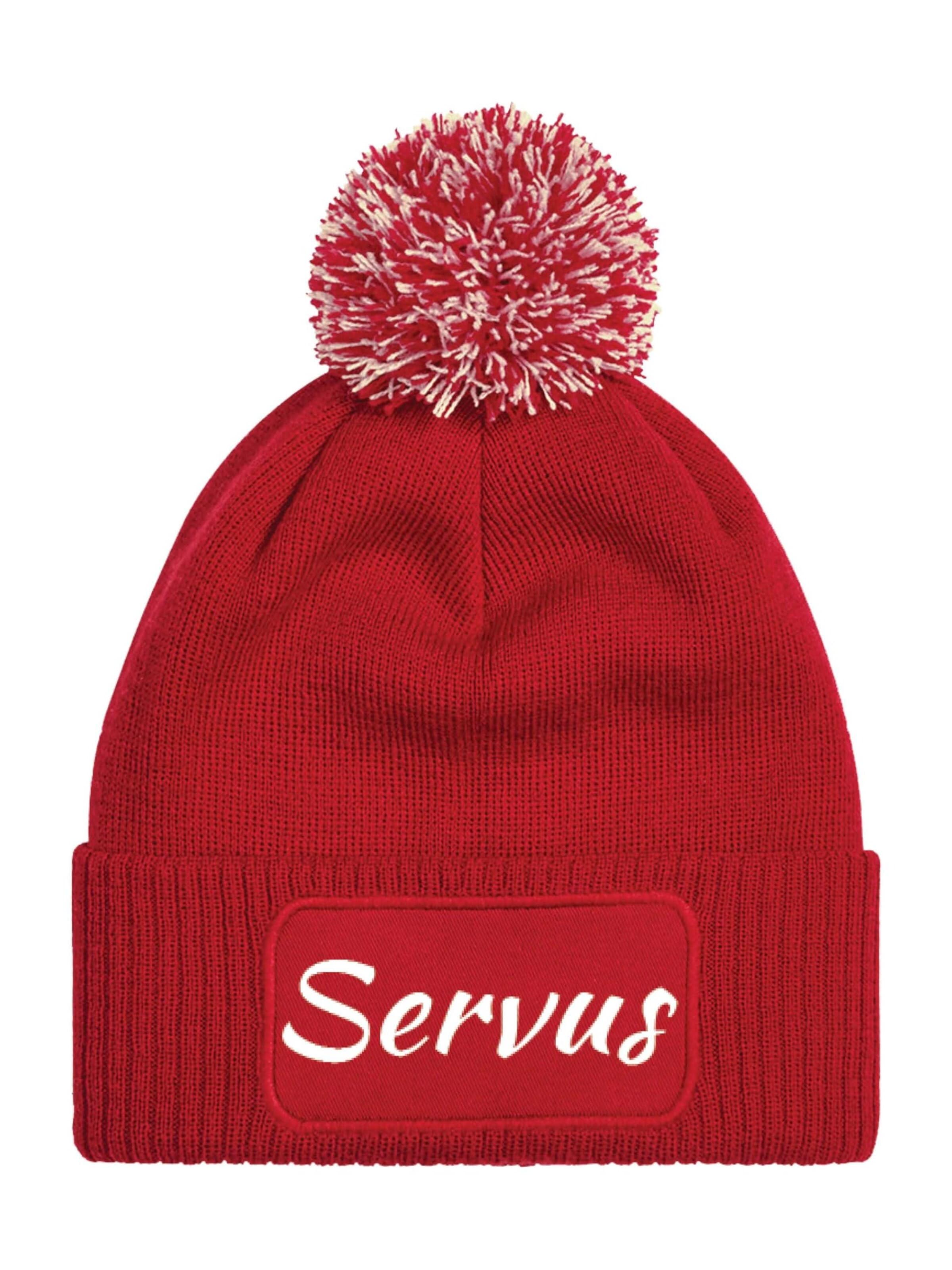 Youth Designz Mütze 'Servus'‌‌‌‌‌ in Rot: Vorderseite