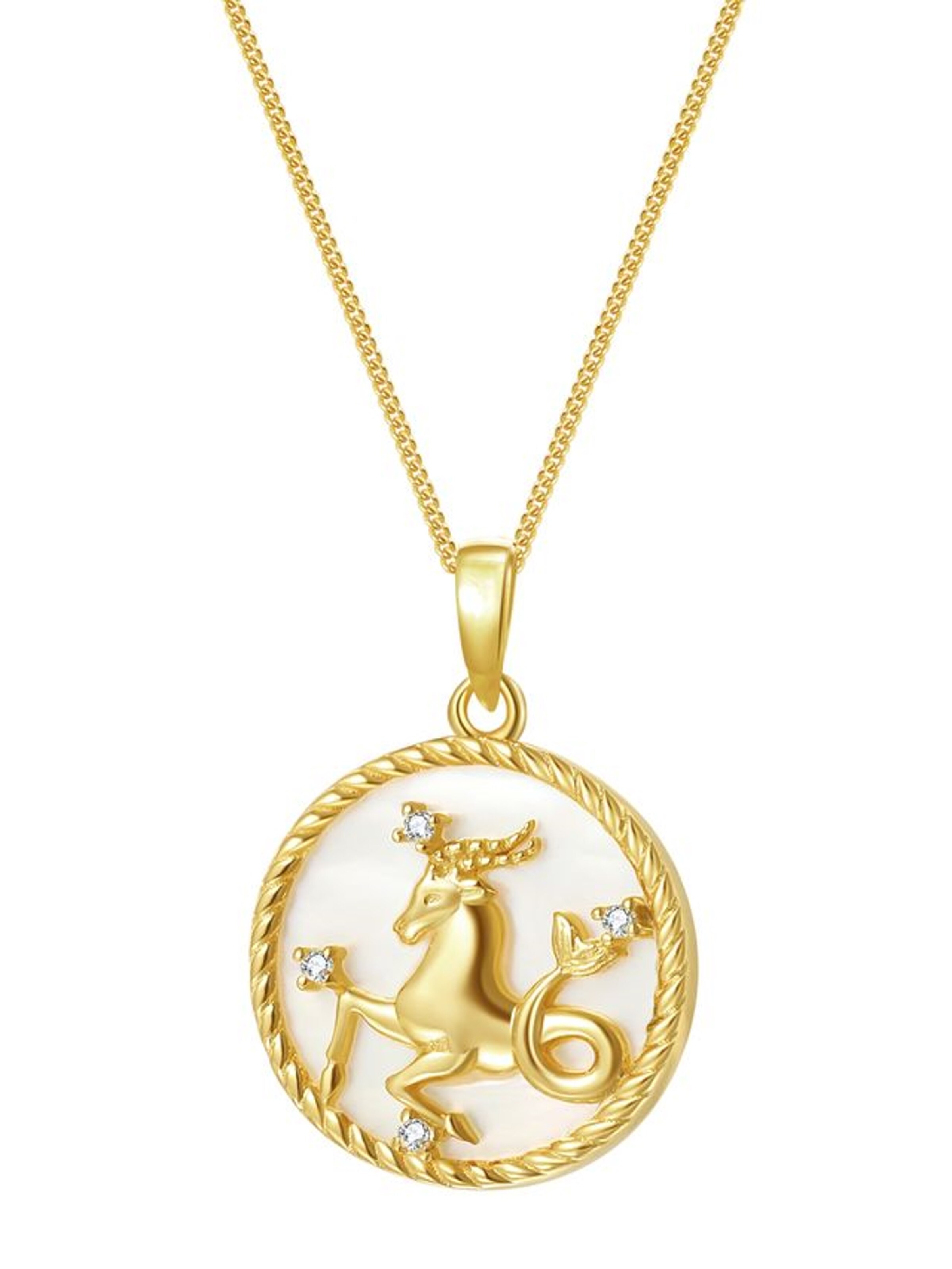 Hey Happiness - Cadena 'Capricorn' en oro: frente