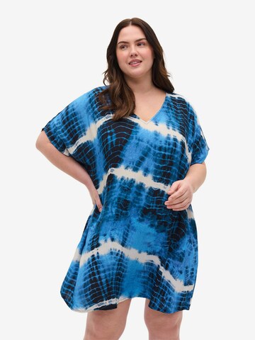 Swim by Zizzi Beach Dress in Blue: front