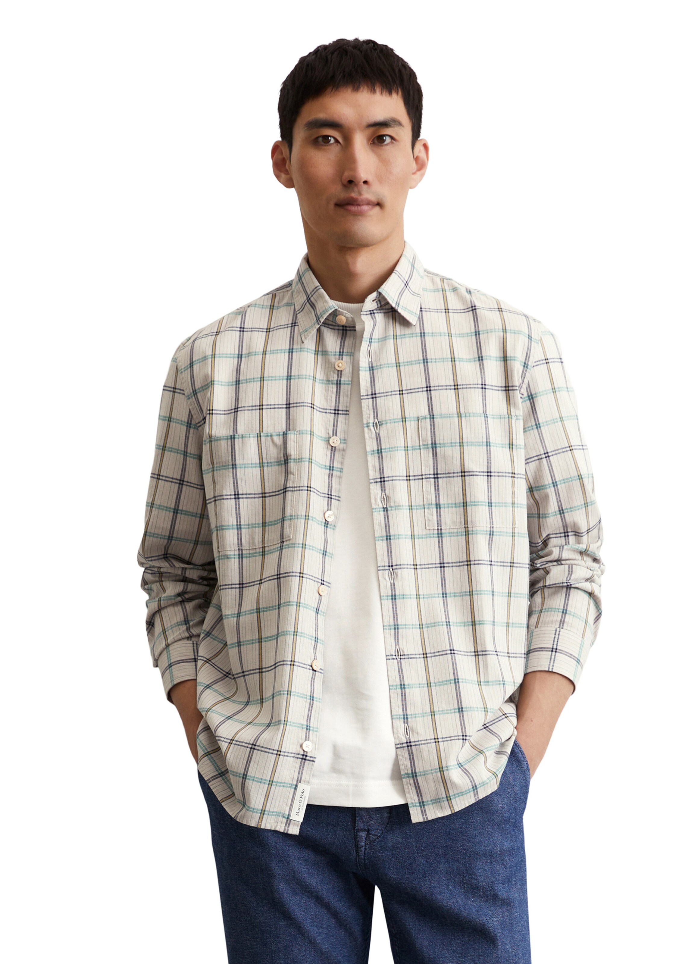 Marc O'Polo Regular Fit Hemd in Grün: Vorderseite